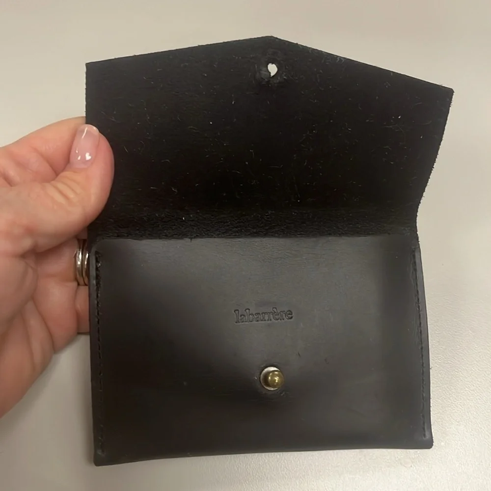 Labarrere Paty Black Leather Wallet cards and cash holder / small